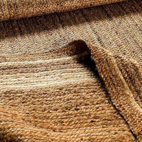 سجادة منطقة الجوت المصنوعة من الألياف الطبيعية من Flash Furniture مقاس 8 × 10 بوصة - سجادة جوت داخلية مضفرة - سجاد منطقة طبيعية in Saudi Arabia