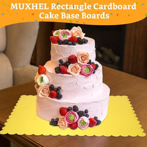 30 Pcs Gold Cake Boards Rectangle, 14 x 10 Inch Cardboard Cake Base Boards, Sturdy Greaseproof Cake Plate for Desserts and Pastries in Saudi Arabia