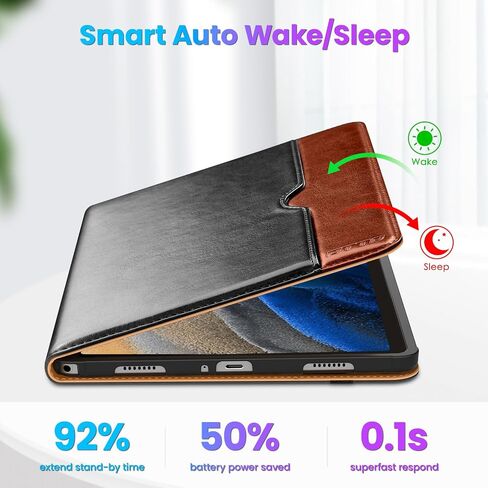 DTTO for Samsung Galaxy Tab A9 Plus 11 inch Case 2023, Premium Leather Business Folio Stand Cover with Hand Strap for Galaxy Tab A9+ 11’’ 2023 Model (SM-X210/X216/X218) - Auto Wake/Sleep, Brown in Saudi Arabia