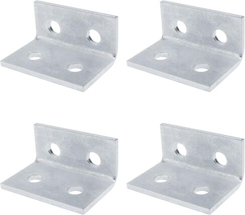 4 قطع دعامة زاوية مجمعة مكونة من 4 فتحات لقناة تبختر 1-5/8 بوصة، موصل على شكل حرف L 90 درجة، يقبل مسمار 1/2 بوصة، فولاذ مجلفن كهربائيًا، سمك 4.7 مم in Kuwait