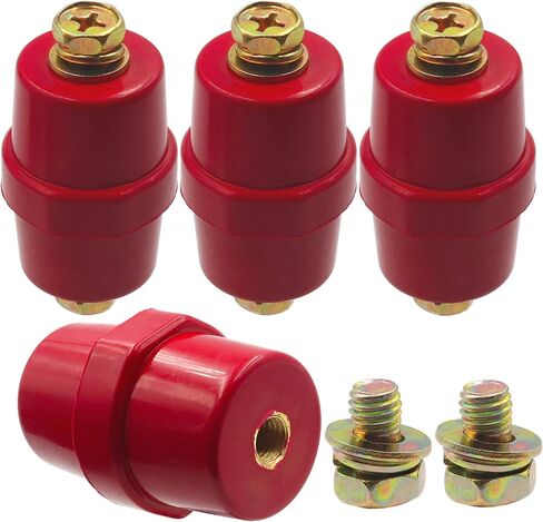 LBY 4pcs Busbar Insulator, SM-51 Polyester Insulated Junction Post with Screw(M8), High-Strength Cable Terminals, Resin(Red) in Saudi Arabia