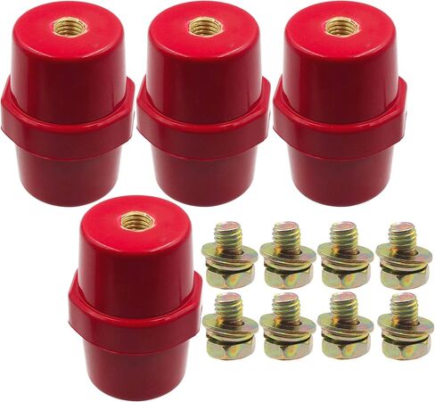 LBY 4pcs Busbar Insulator, SM-51 Polyester Insulated Junction Post with Screw(M8), High-Strength Cable Terminals, Resin(Red) in Saudi Arabia