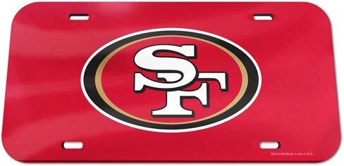 WinCraft NFL San Francisco 49ers Crystal Mirror Logo License Plate, Team Color, One Size in Saudi Arabia