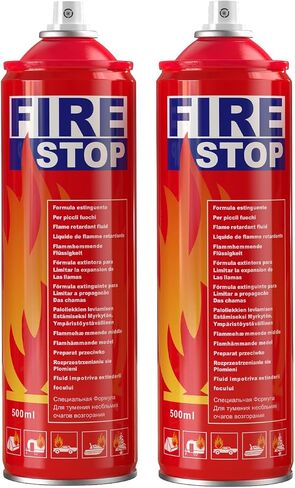 Fire Extinguisher 2-Pack with Mounting Bracket for Home, Kitchen,Vehicle, Grill - Portable Small A, B, C, K Extinguishing Aerosol Spray - 8-in-1 - Prevents Reignition. in Saudi Arabia