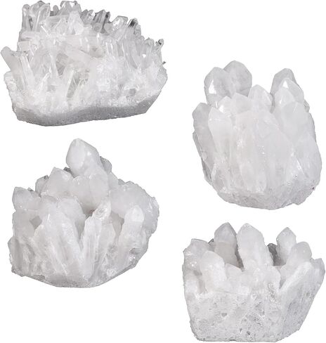 mookaitedecor Natural Clear Quartz Crystal Cluster Geode Druzy Mineral Specimen Irregular White Crystals Stones Home Decor, 70-130g in Kuwait