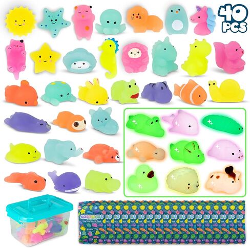 مجموعة ألعاب Mochi Squishy من أجل هدايا الحفلات للأطفال، عبوة 80 - BONNYCO | حشوات حقائب جودي للأطفال، هدايا حفلات الأطفال، ألعاب فيدجيت الإسفنجية | ألعاب صغيرة، حشوات بيناتا، عيد ميلاد الأولاد والبنات كاواي in Kuwait