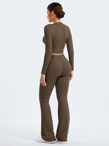 YEOREO Two Piece Sets for Women Long Sleeve Tops Drawstring Wide Leg Pants Matching Set Ava Tracksuits Loungewear in Saudi Arabia
