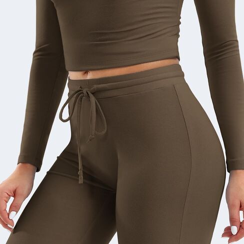 YEOREO Two Piece Sets for Women Long Sleeve Tops Drawstring Wide Leg Pants Matching Set Ava Tracksuits Loungewear in Saudi Arabia
