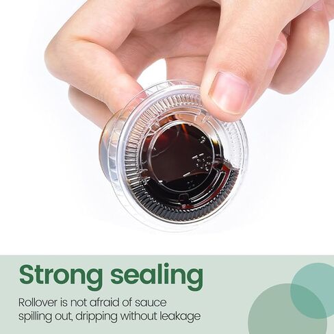 SJORHNUS 5 oz Disposable Plastic Portion Cups with Lids,Clear Dessert Cups for Souffle Jello Shot Pudding Ice Cream,100 Sets Small Condiment Cups in Kuwait