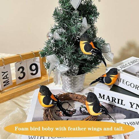 LWINGFLYER طائر الحسون الأصفر الأمريكي الواقعي للطيور الاصطناعية نموذج الطيور الريش لتزيين الفنون والحرف اليدوية صور الدعائم ترتيبات الأزهار ديكور المنزل التماثيل in Kuwait