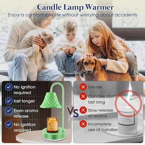 مصباح تسخين الشمع الكهربائي: سخان إذابة الشمع مع مؤقت - مصباح تسخين الشمع الكهربائي - مصباح شمعة لديكور المنزل (أزرق) in Kuwait