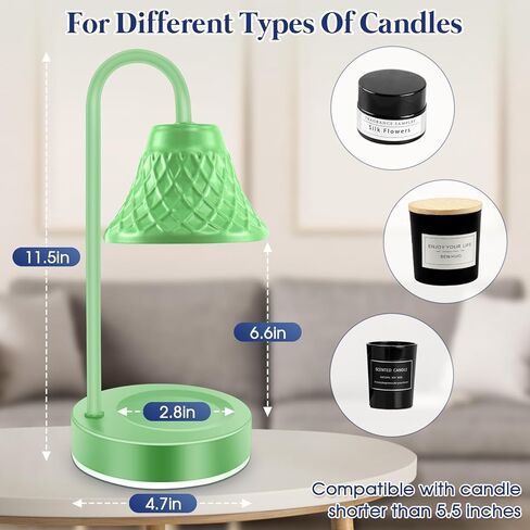 مصباح تسخين الشمع الكهربائي: سخان إذابة الشمع مع مؤقت - مصباح تسخين الشمع الكهربائي - مصباح شمعة لديكور المنزل (أزرق) in Kuwait