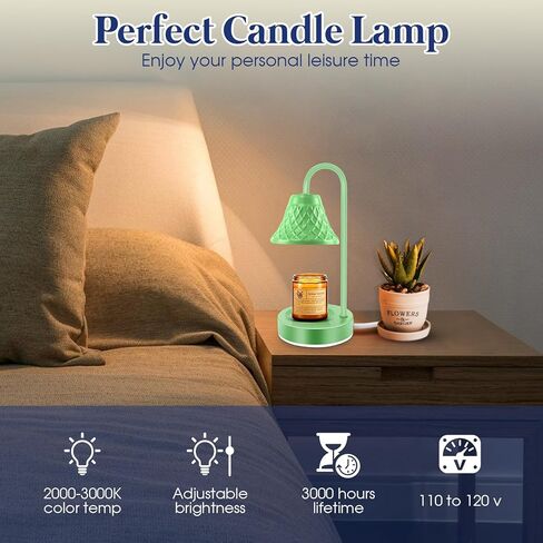 مصباح تسخين الشمع الكهربائي: سخان إذابة الشمع مع مؤقت - مصباح تسخين الشمع الكهربائي - مصباح شمعة لديكور المنزل (أزرق) in Kuwait