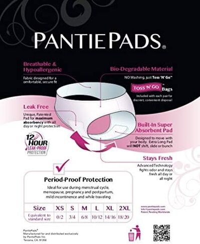 Period Underwear 3 Count Disposable Period Panties for Women and Teen Girls, Menstrual Brief with Super Absorbent Built-in Pad White in Saudi Arabia