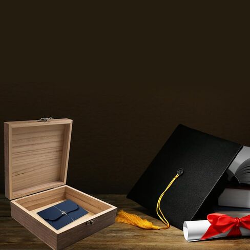 Graduation Gift Box Wooden Graduation Keepsake Box Engravong Graduation Cap Graduation Gift for Him Decorative Memory Box Class of 2024 Graduation Gift for Graduate High School College Party in Saudi Arabia