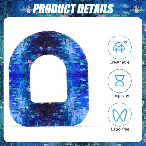 25 قطعة من الرقع اللاصقة المتوافقة مع Omnipod 5، رقعة مستشعر مقاومة للماء غير قابلة للاهتراء، ملصقات مستشعر، أغطية أجهزة الاستشعار (زنبق الماء) in Saudi Arabia