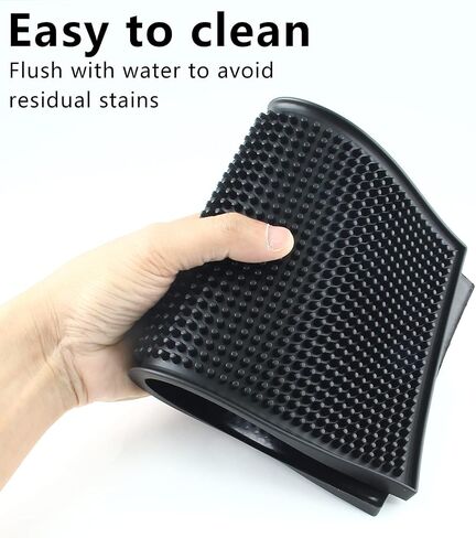 Silicone Bar Mat Set of 2, 6" x 12" Bar Service Spill Mat, Non-Slip Waterproof Cocktail Bartender Cup Drying Mats for Bar Countertop - Black in Saudi Arabia