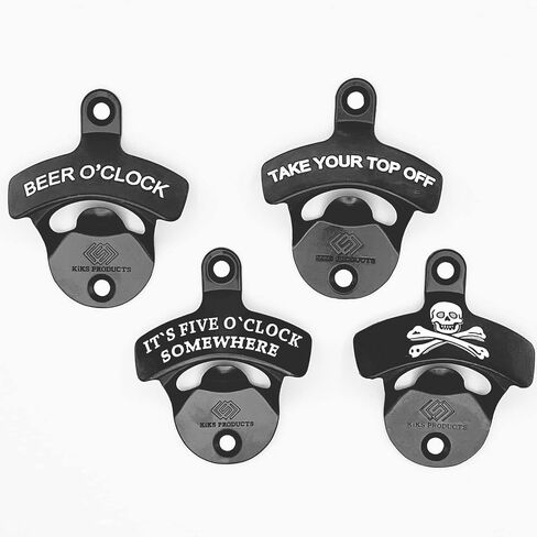 Bottle Opener Wall Mounted - Take Your Top Off opener - Cool &Funny Beer Opener - Perfect for Men, Dad, Boyfriend, Beer Lovers - Durable Black Wall Mounted Beer Accessories in Saudi Arabia