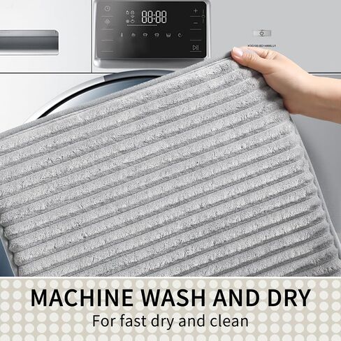 Memory Foam Bathroom Rug, Ultra Soft Bathroom Mat, 17x24 Inches Quick Dry and Water Absorption Machine Washable Bathroom Mat, Non-Slip Flannel Bath Rug for Bathroom Floor, Grey in Saudi Arabia