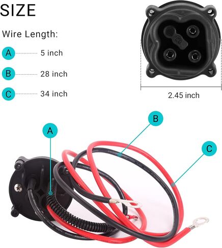 10L0L عربة جولف Powerwise وعاء OEM # JW2-H6181-02 لياماها G29 الكهربائية 2007-10 وYDRE، وعاء شاحن تيار مستمر استبدال بالحبل in Saudi Arabia