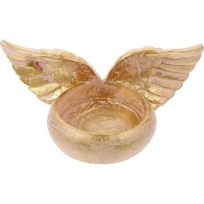 Amosfun Angel Wings Candlestick Memorial Gift Flower Pot Decorations Trinket Tray Nordic Tealight Candle Holder Wedding Lanterns Mini Urns Desktop Resin Banquet Christmas Socks