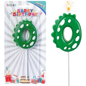 3st Birthday Number Candle Dinosaur Cake Topper Candle Birthday Cake Topper Decoration Candle, 2.75 inches, Suitable for Dinosaur Theme Birthday Party, Green Theme Party, Bakery Decoration