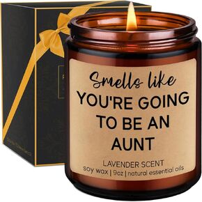 GSPY Scented Candles - New Aunt Gifts, Pregnancy Announcement for Aunt - Smells Like You’re Going to be an Aunt - Aunt Baby Announcement, Promoted to Aunt, Baby Reveal Gifts for Sister, Friend