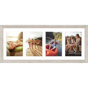 Americanflat 14x14 Collage Picture Frame with Polished Plexiglass - Fits Six 4x6 Photos or One 14x14 Photo - Gallery Wall Frame Set - Signature Collection - Photo Frame for Wall Display – Black