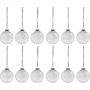 Creative Hobbies Clear Plastic Ornament Balls, Open Front with Flat Bottom, Great for Terrariums, 3.25 Inch (83 mm) | 12 Pack