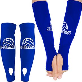 Volleyball Arm Sleeves Passing Hitting Forearm Sleeves with Protection Foam Pads and Thumb Hole,Padded Volleyball Sleeves for Kids Youth Girls 1 Pair Black