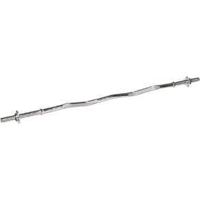 Signature Fitness Standard Olympic Super Curl Barbell Curl Bar Threaded Curl Bar, 48-Inch