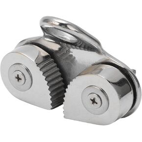 Cam Cleat for 3-15mm Rope 316 Stainless Steel Boat Kayak Anchor Rope Cleat Rust Proof Fairlead Leading Ring, Base Size: 85x38mm/3.34x1.49in, Hole Diameter: 16mm/0.62in