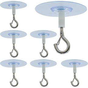 XJKJ Sticky Eye Hooks for Hanging Boby Mobile Curtain 6 PCS Adhesive Ceiling Hooks for Hanging Light Plants