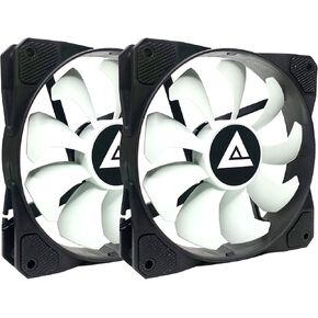 APEVIA 212S-WB 120mm 4pin Molex & 3pin Motherboard Silent Black/White Case Fan (2-pk)