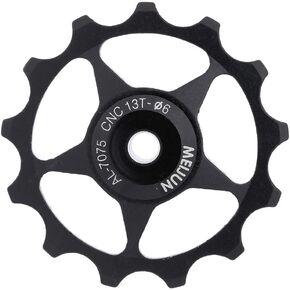 Bike Guide Wheel, 11T/13T Durable Aluminium Alloy Bearing Jockey Wheel Rear Derailleur for 4, 5, 6mm Spindle Shaft Rollers