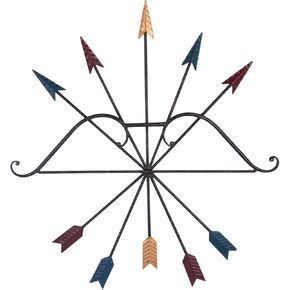 Yamfurvo Colorful Iron Metal Bow and Arrow Wall Art Decor, Native American Style Metal Arrows,Wall Decoration, Wall Sculpture,25 x 27 Inches