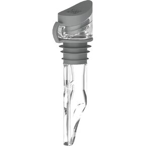 HOST TILT Mini Wine Aerator Pour Spout, Wine Bottle Spout Pourer, Wine Pourer Aerator with Stand, Silicone and Plastic, Grey Set of 1