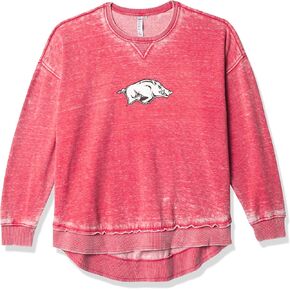 chicka-d NCAA Arkansas Razorbacks Womens Burnout Campus Pullover, Cardinal, Medium, 480_TC_PL