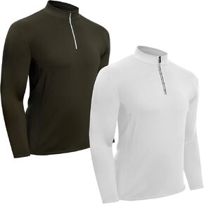 بلوفر رجالي من KAKU NANU بسحاب ربع سنوي، سويت شيرت رياضي بأكمام طويلة ورقبة وهمية، قميص شمسي سريع الجفاف للتمرين in Kuwait