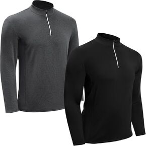 KAKU NANU Men’s Quarter Zip Pullover Athletic Long Sleeve Sweatshirt Mock Neck Quick Dry Sun Shirt for Workout