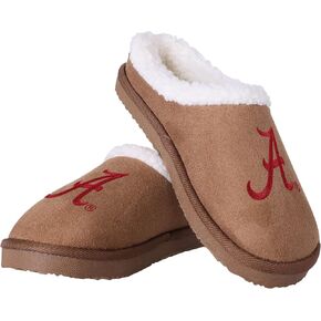 FOCO Women's NCAA College Team Logo Closed Back Suede Slippers