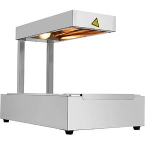 French Fry Warmer Commercial Food Heat Lamp-Food Warmer Light, Stainless Steel Countertop Fries Food Warmer for Chips Churro Restaurant Home Kitchen