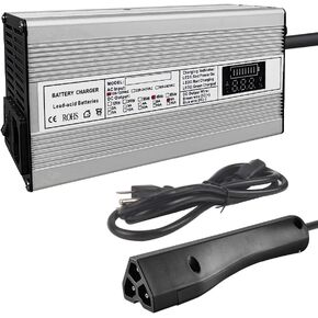 Abakoo 48V 6A RXV Golf Cart Battery Charger for Ez-Go EZgo TXT with RXV Plug 3 Prong LED Display