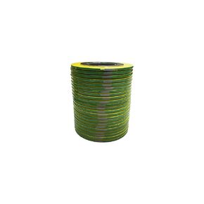 حشية جرح حلزونية من الفولاذ المقاوم للصدأ 9000IR1250316GR150X24 316L مع حلقة داخلية 316SS وحشو جرافيت مرن لأنبوب 1-1/4 بوصة، فئة 150#، شريط أخضر مع خطوط رمادية (عبوة من 24 قطعة)
