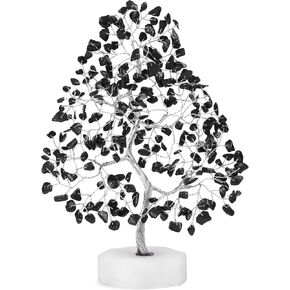 Black Tourmaline Gemstone Tree, Crystal Tree for Positive Energy, Chakra Tree - Crystals and Healing Stones, Tree of Life, Luck, Thoughtful Gifts for Women, Tree of Life Decor, Clever Birthday Gifts in Kuwait