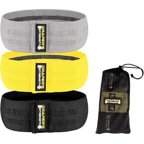 DRAPER'S STRENGTH Draper's Strength Hip Bands - Home Work Out - Physical Therapy Resistance Loops Glutes Activator - Legs and Butt Non-Slip Bands - Set of 3