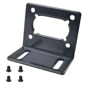MEETOOT Black L Type Turbine Worm Motor Fixing Fastener 37mm DC Geared Motor Mount Gearmotor Bracket with Screws Suitable for Pinion Motor Series