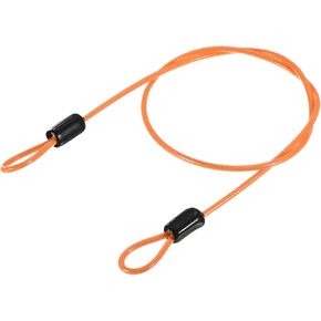 YOKIVE 1 Pcs Security Steel Cables, Coated Baggage Lock Wire Rope with Double Loop | Great for Luggage, Bicycles, Doors (Orange, 2.5mmx0.5m)