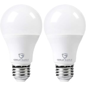 Great Eagle Lighting Corporation Super Bright LED Light Bulb 150W-200W Equivalent Dimmable 5000K Daylight UL Listed (2-Pack)