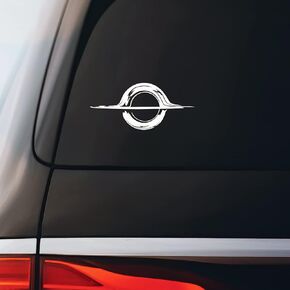 Black Hole Sticker Decal Notebook Car Laptop 5.5"x2.5" (White)